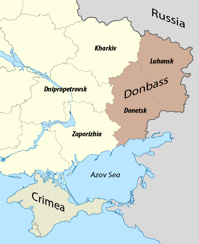 Cartina del Donbass