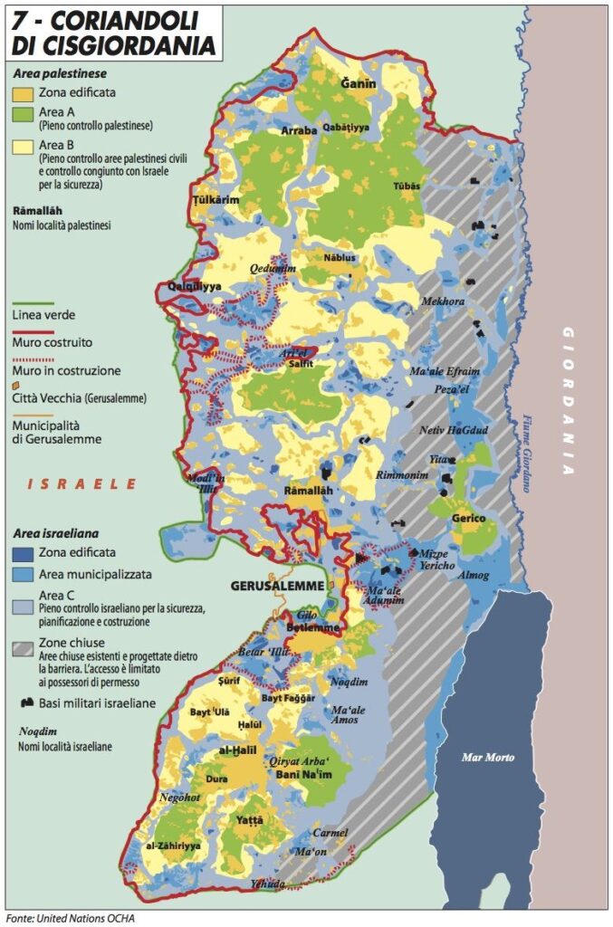 mappa cisgiordania