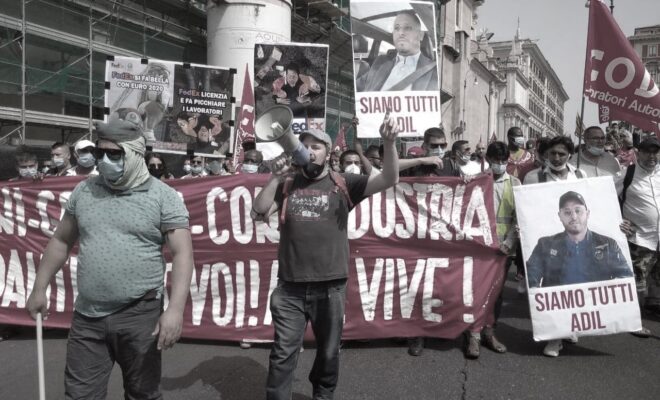 Manifestazione 2021-06-19 Cartello siamo tutti Adil