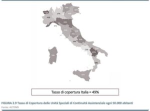 Mappa Italia tasso di copertura USCA