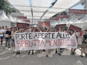 La contestazione effettuata da studenti e lavoratori lo scorso 11 luglio in occasione degli Open Days della Sapienza